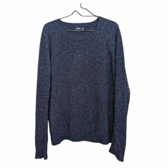 J.Crew Men's 100% Lambs Wool Blue Marled Crewneck Sweater Long Sleeve Casual XL - Picture 1 of 8